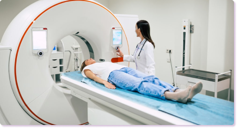 CT scan applications including soft tissues, pelvis, blood vessels, lungs, and brain imaging